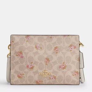 NWT Coach Slim Crossbody Bag in Signature Canvas Floral Print